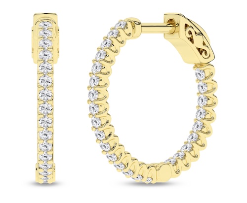 gold hoop earrings with diamonds