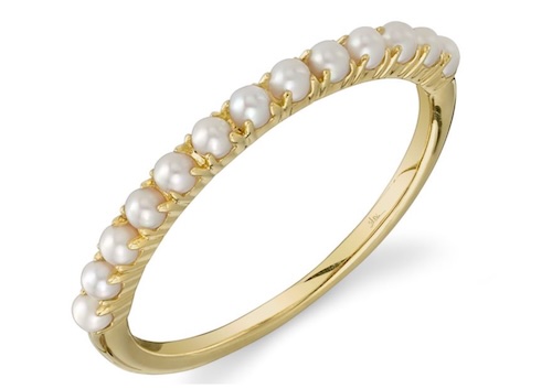 pearls on gold ring